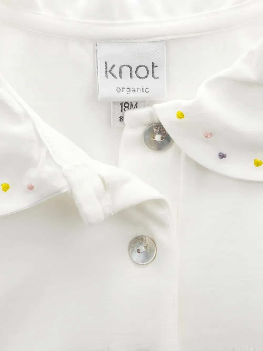 Рубашка поло с воротником на пуговицах Knot, белый — фото 3