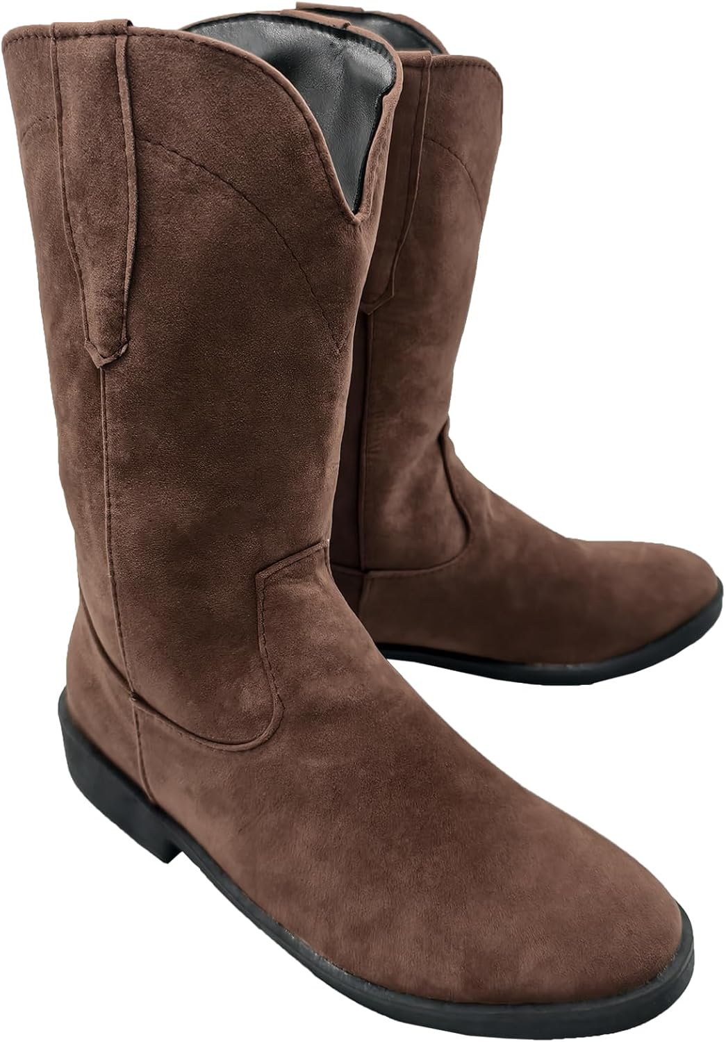 

Мужские ковбойские сапоги с круглым носком, вестерн, ретро, прочные, модные, на высокой шнуровке, противоскользящие Junqiako, серый