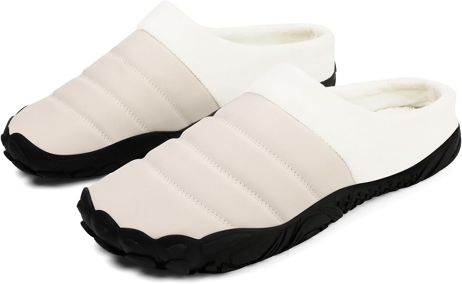 

Мужские тапочки без застежки, зимние теплые туфли с мягкой плюшевой подкладкой, противоскользящая резиновая подошва, домашние тапочки для мужчин Lediney, бежевый