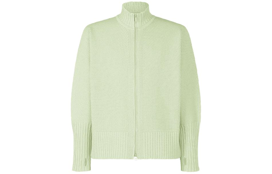 

Homme Plissé Issey Miyake Вязаные куртка в стиле рустик мужская светло-изумрудно-зеленый