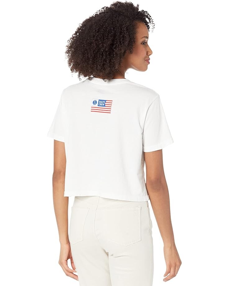 

Футболка Salty Crew Stars & Stripes Crop Boyfriend Short Sleeve Tee, белый