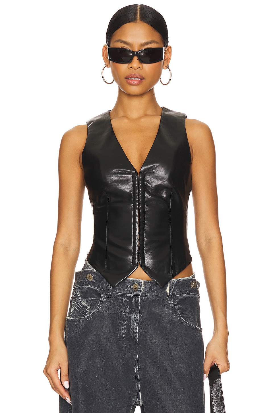 

Жилет из искусственной кожи Roz Camila Coelho, black