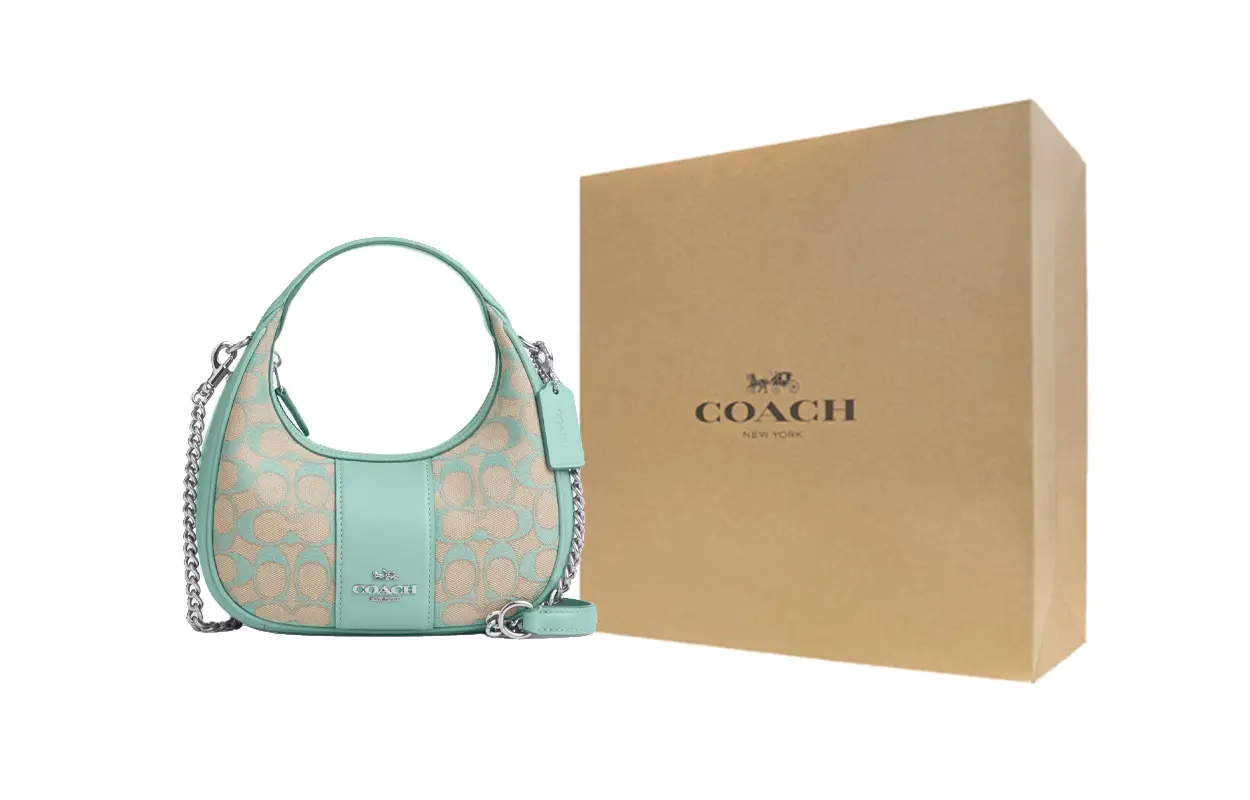 

COACH Классическая жаккардовая мини-сумка через плечо с гладкой кожей
