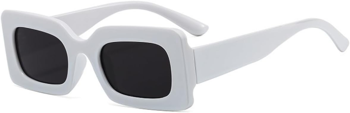 

Солнцезащитные очки IKANOO Retro прямоугольной формы для женщин, винтажные, в стиле 90-х, конфетных цветов, квадратная оправа, очки в стиле Y2K, White Frame Black Lens