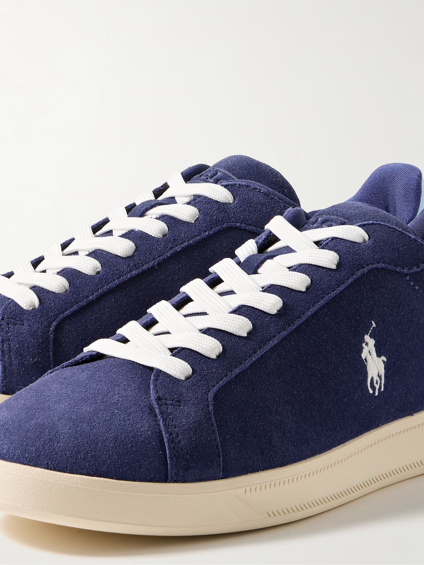 

Кроссовки Heritage Court II из замши с вышитым логотипом и кожаной отделкой POLO RALPH LAUREN, темно-синий