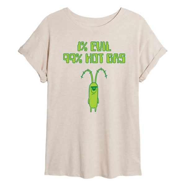 

Футболка Juniors Sponge Bob Squarepants Plankton One Procent Evil Oversize Nickelodeon, бежевый