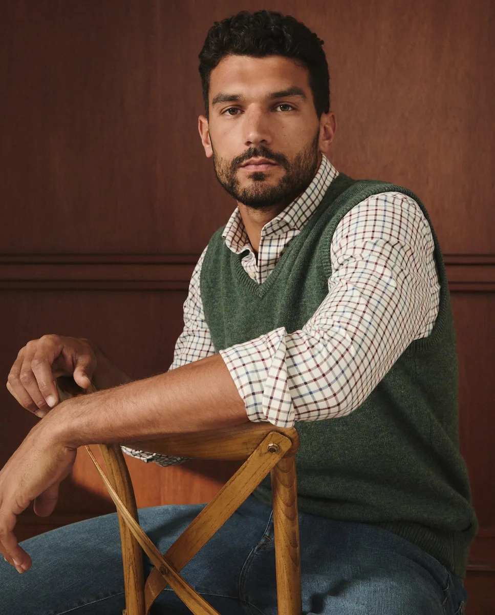 

Мужской вязаный жилет из овечьей шерсти Lloyd's, зеленый