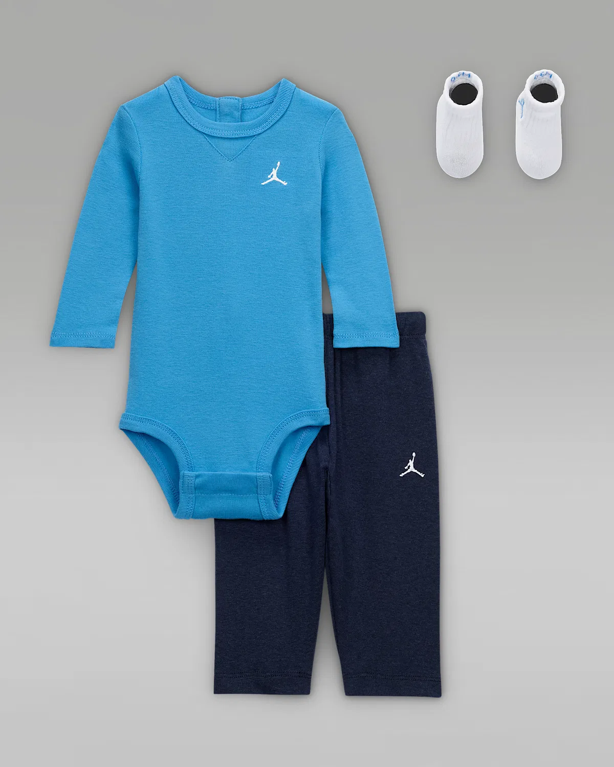 Jordan Baby Essentials Длинный рукав Боди в коробке, Obsidian