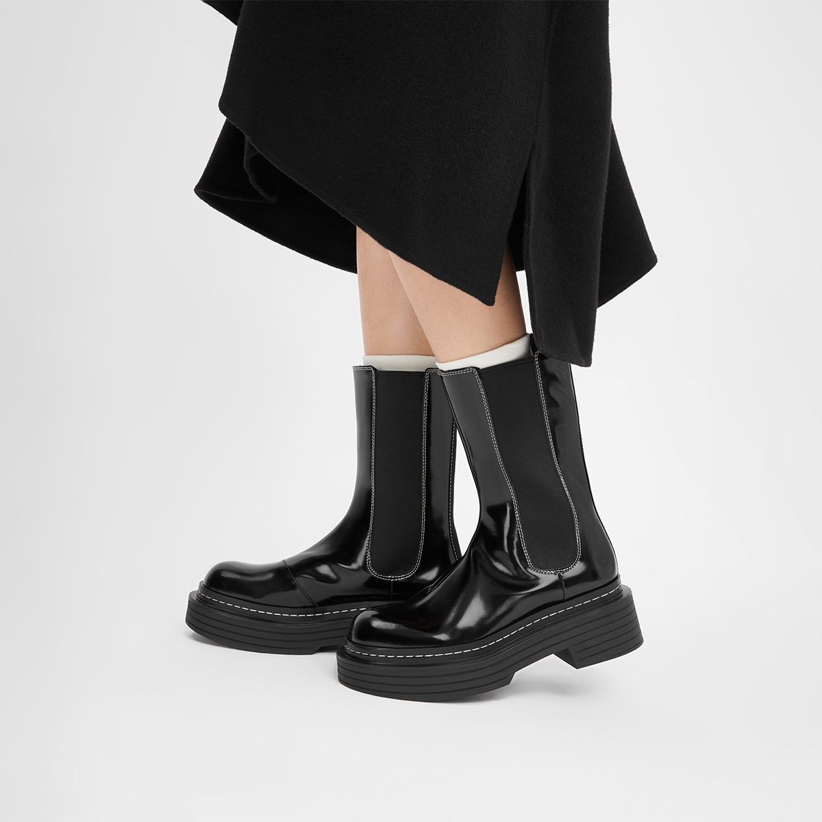 CHARLES&KEITH Челси Small Ck 22 см на каблуке 6,5 см женские черные Black Box, цвет Black Box Black — фото 4