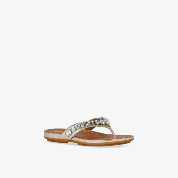Сандалии Gracie Jewel Fitflop кожаные, золотой — фото 3