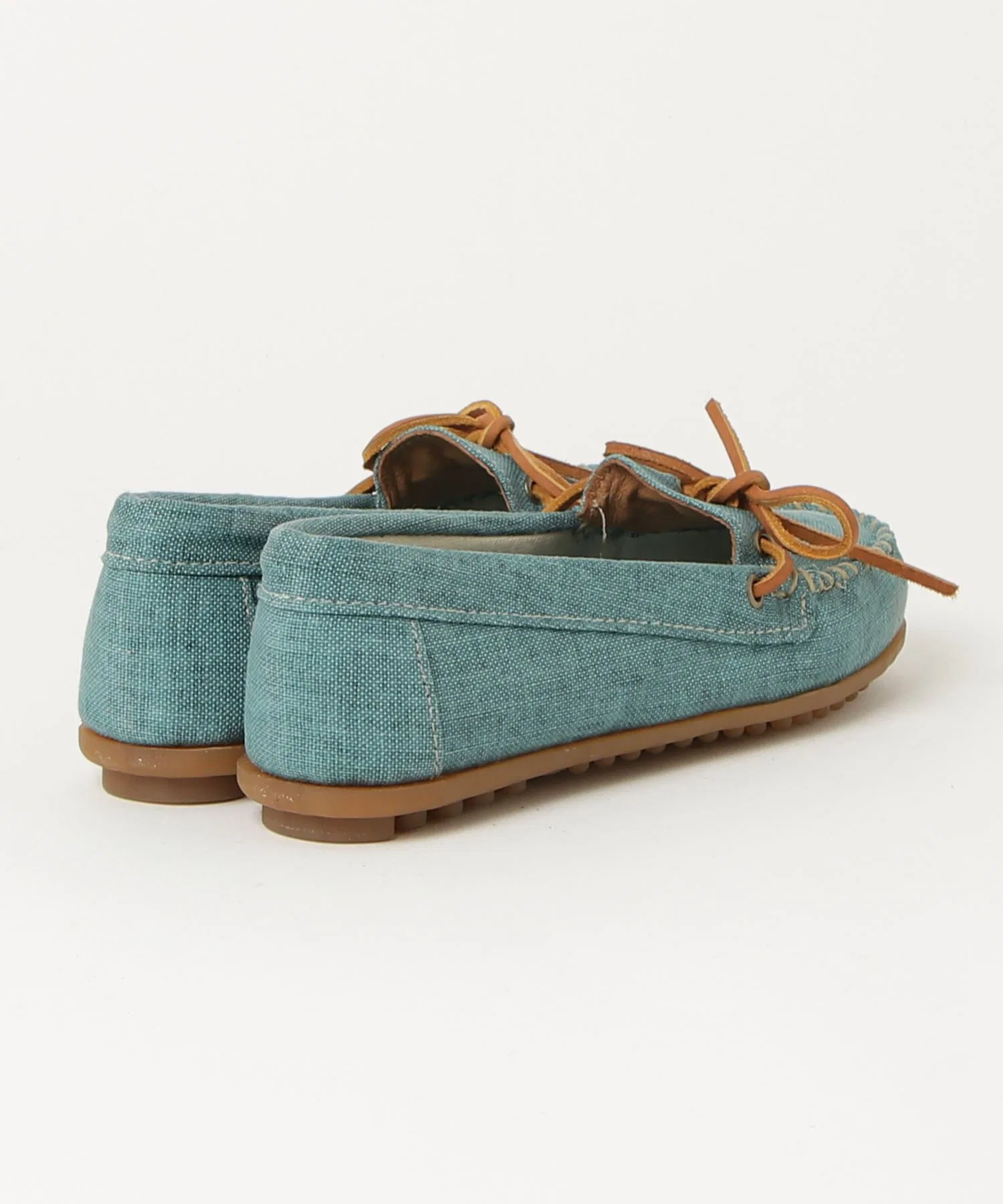 Женские мокасины из ткани Minnetonka CANVAS MOC голубые — фото 2