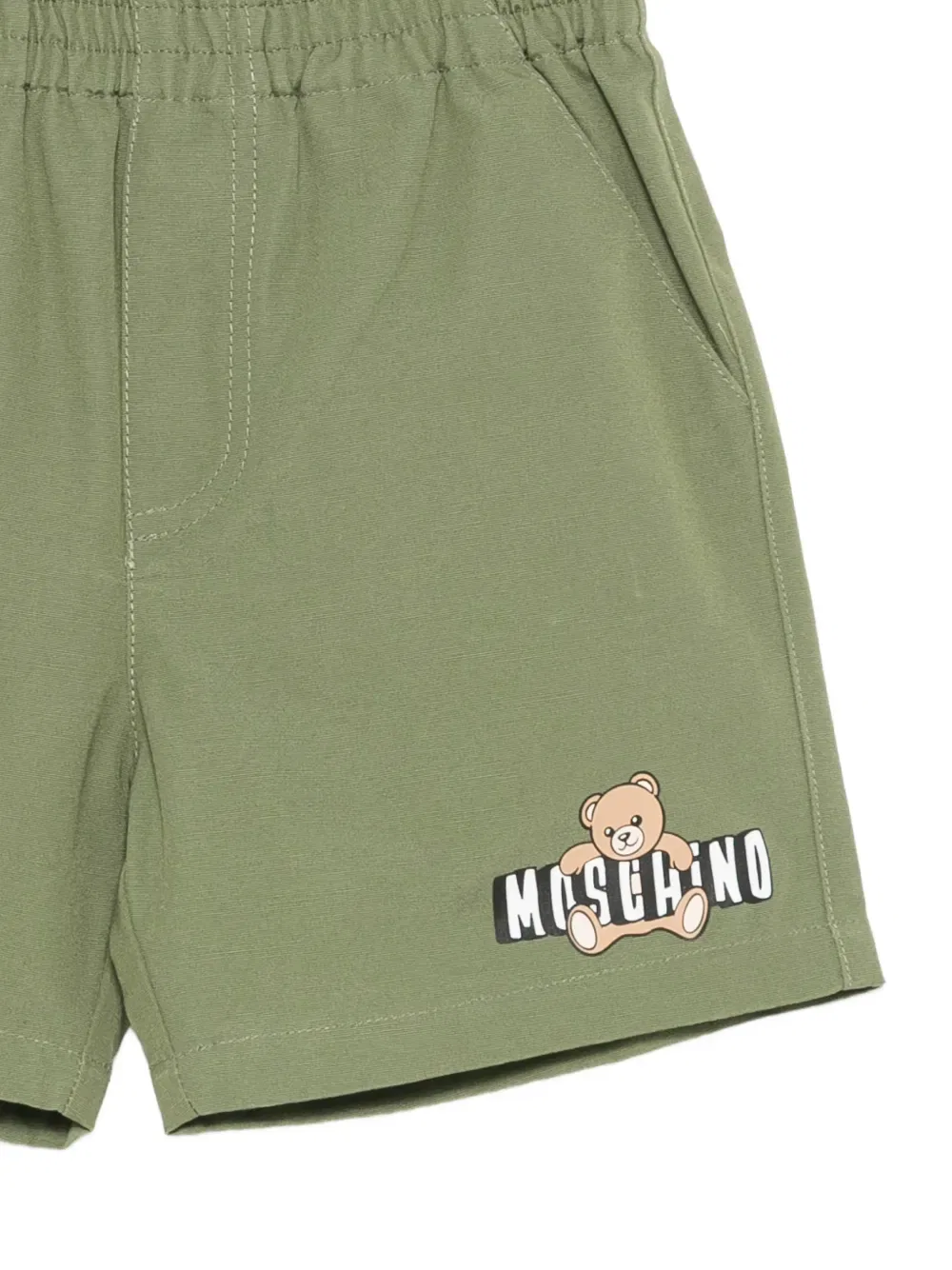 Шорты с принтом в виде плюшевого мишки Moschino Kids, зеленый — фото 3