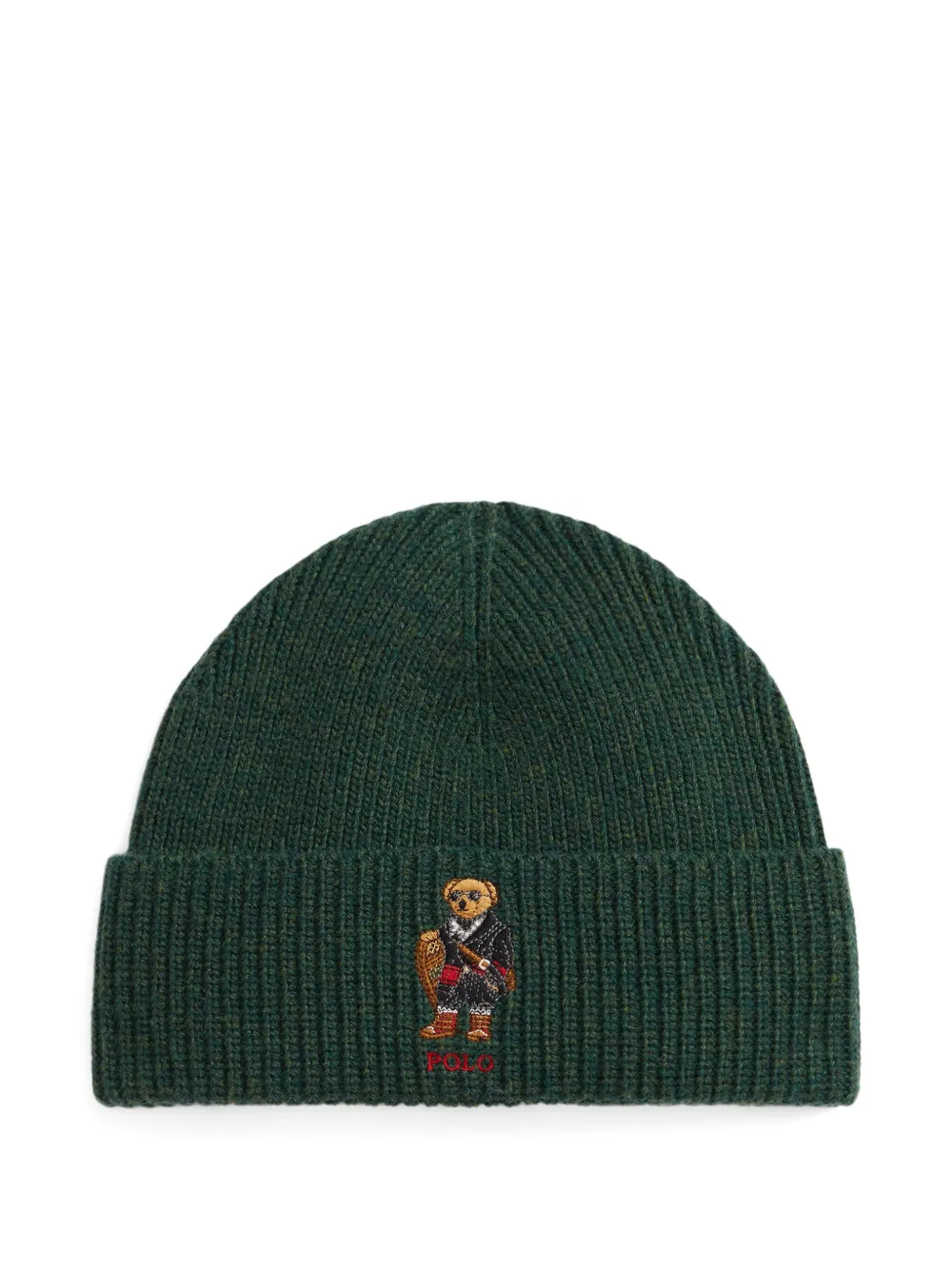 

Шапка бини Polo Bear в рубчик POLO RALPH LAUREN, зеленый