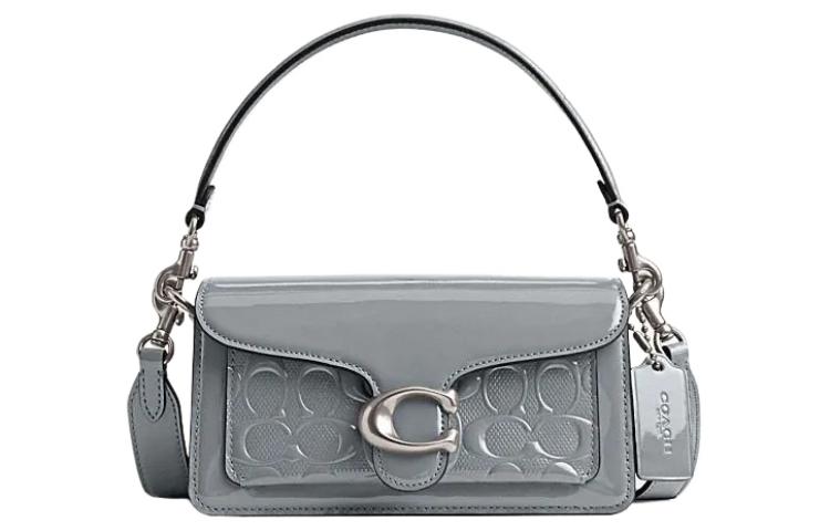 

Сумка через плечо Tabby Cow Leather, Trumpets, женская, серо-голубая COACH