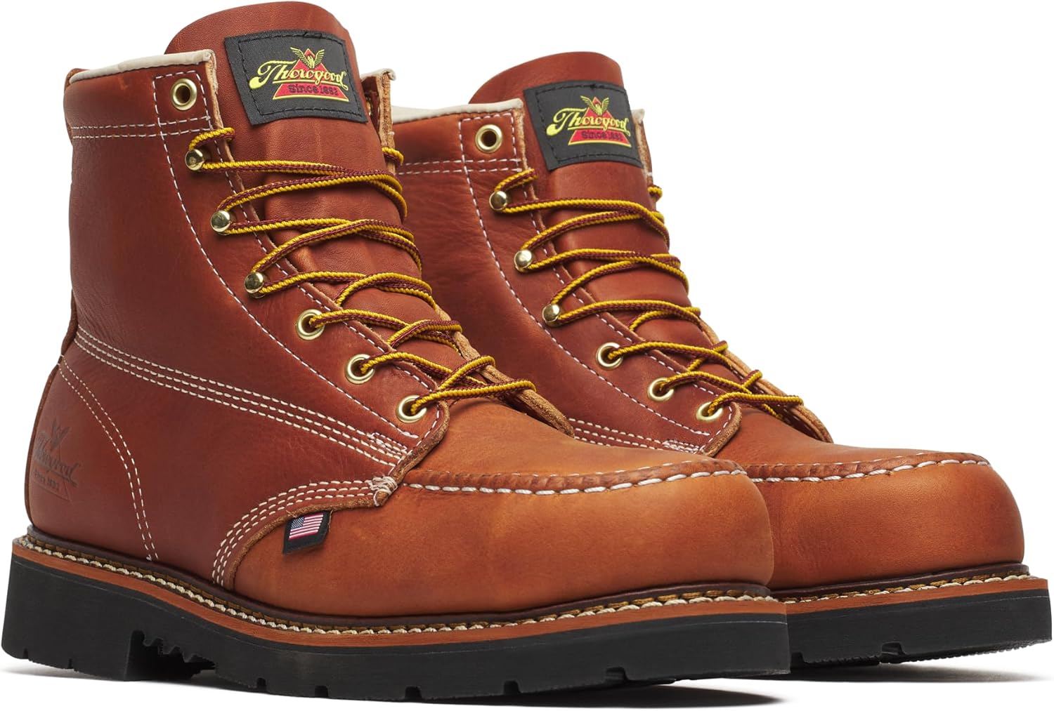 

Ботинки Thorogood American Heritage 6 с безопасным носком для мужчин, из прочной кожи, с противоскользящей подошвой, оценены по стандарту ASTM, Tobacco