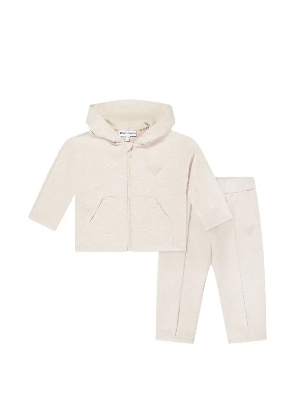 Спортивный костюм с капюшоном и узором Emporio Armani Kids, нейтральный