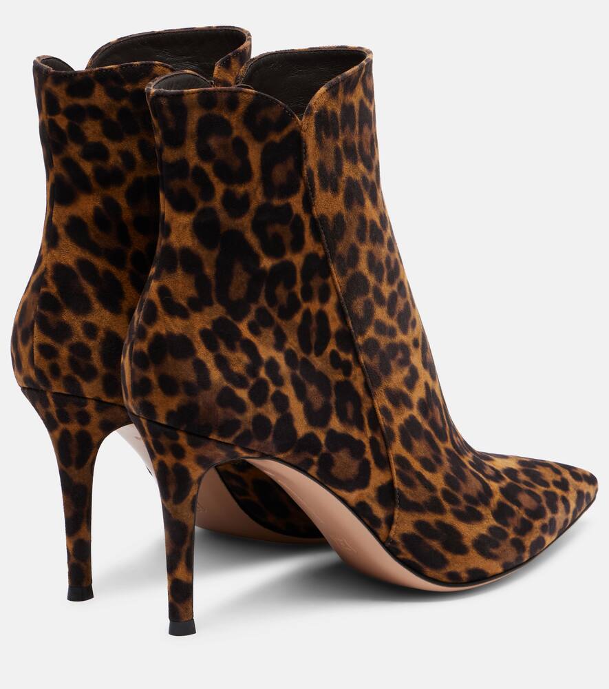 Ботильоны Levy 85 из замши с леопардовым принтом Gianvito Rossi, Almond Leopard Print — фото 2