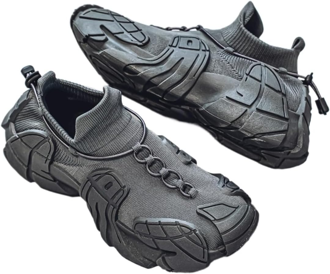 

Современные мужские кроссовки Y2K с высокой производительностью, прочным верхом из трикотажа и прочной резиновой подошвой для активного отдыха и повседневной носки Ctkvbmeoi, серый