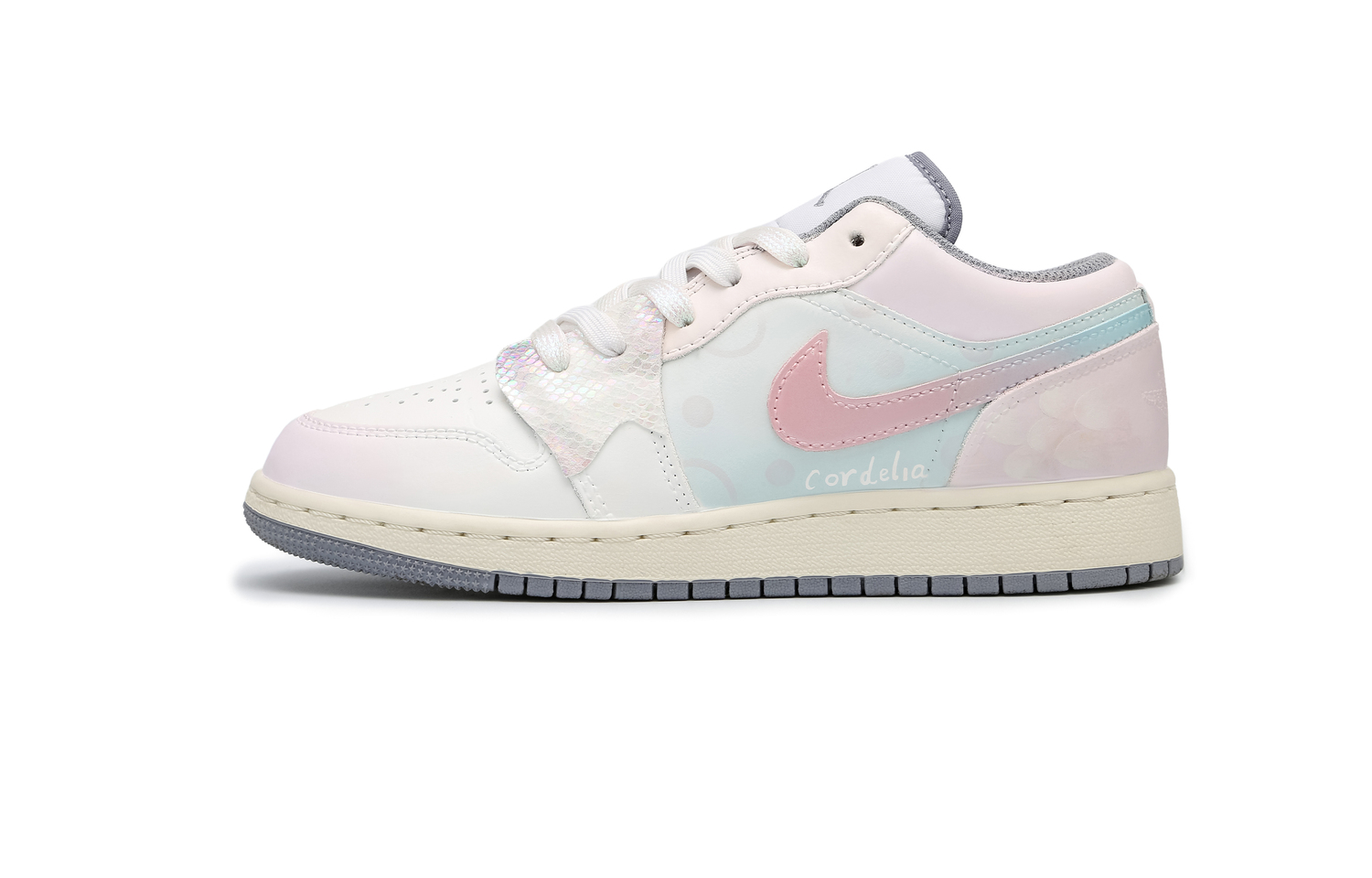

Jordan Air 1 Low 'Vintage Grey' низкие детские баскетбольные кроссовки розовые белые для подростков