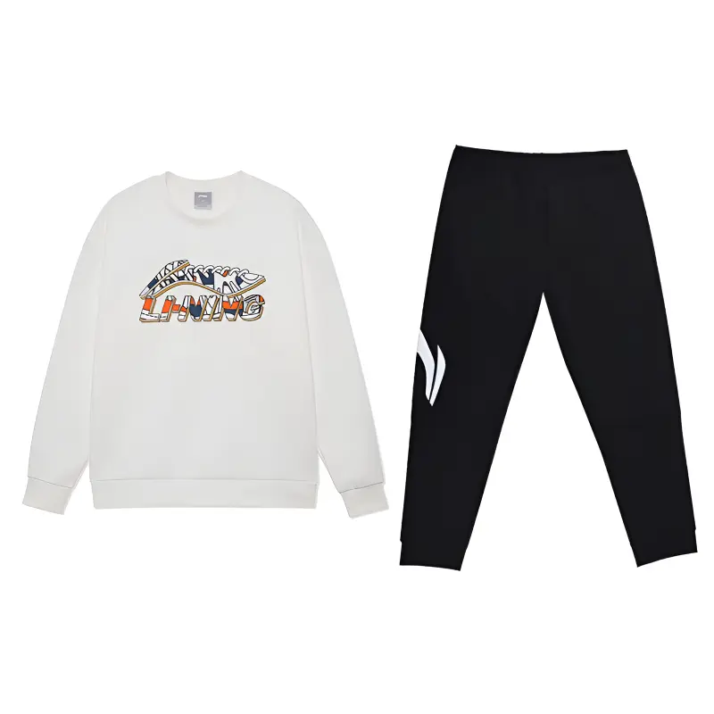 

LiNing Повседневная спортивная одежда унисекс, молочно-белый + черный