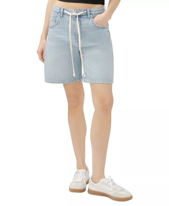 

Женские шорты Be Easy с высокой посадкой на шнурке Silver Jeans Co., синий