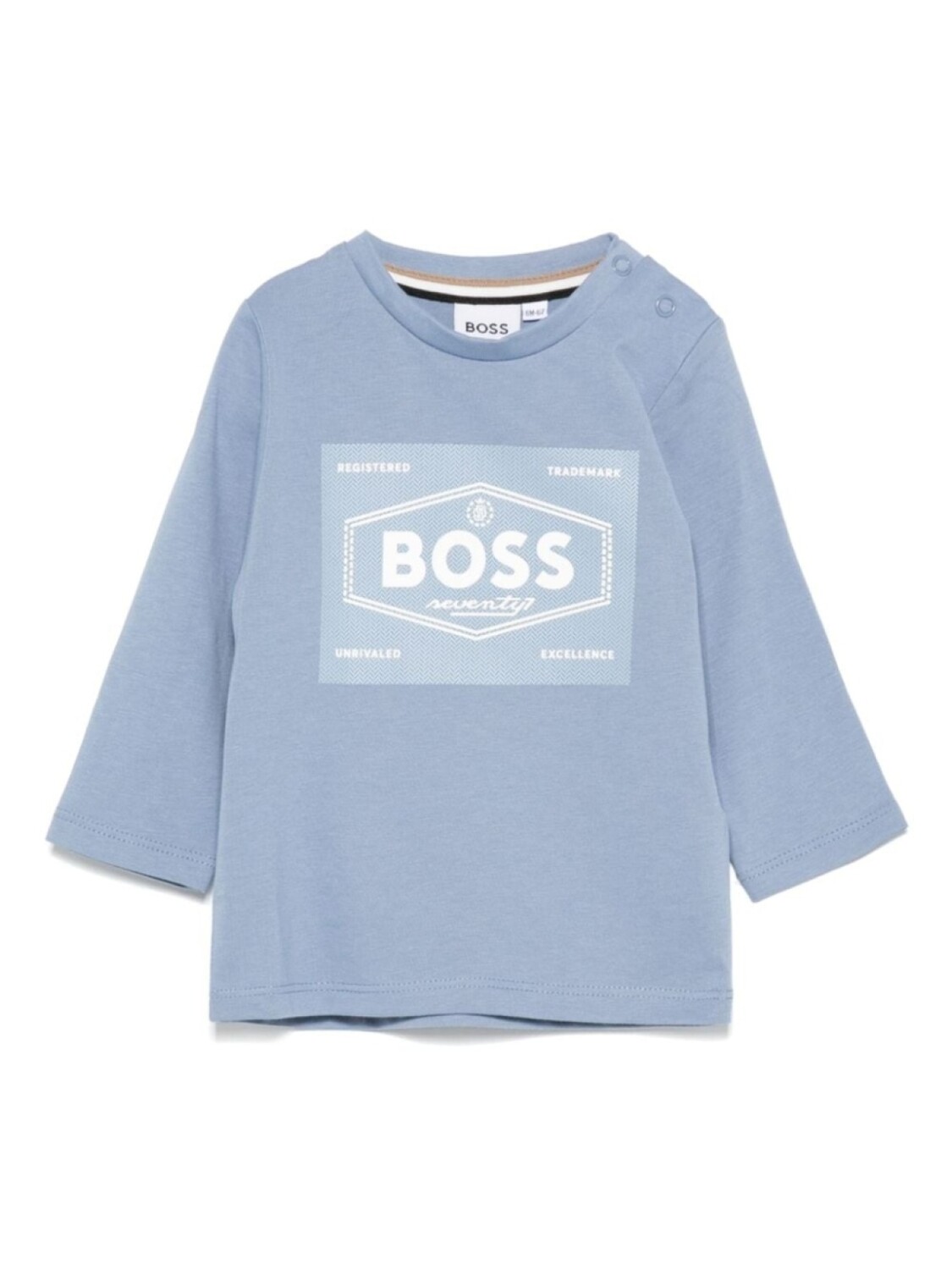 

BOSS Kidswear футболка с прорезиненным логотипом, синий