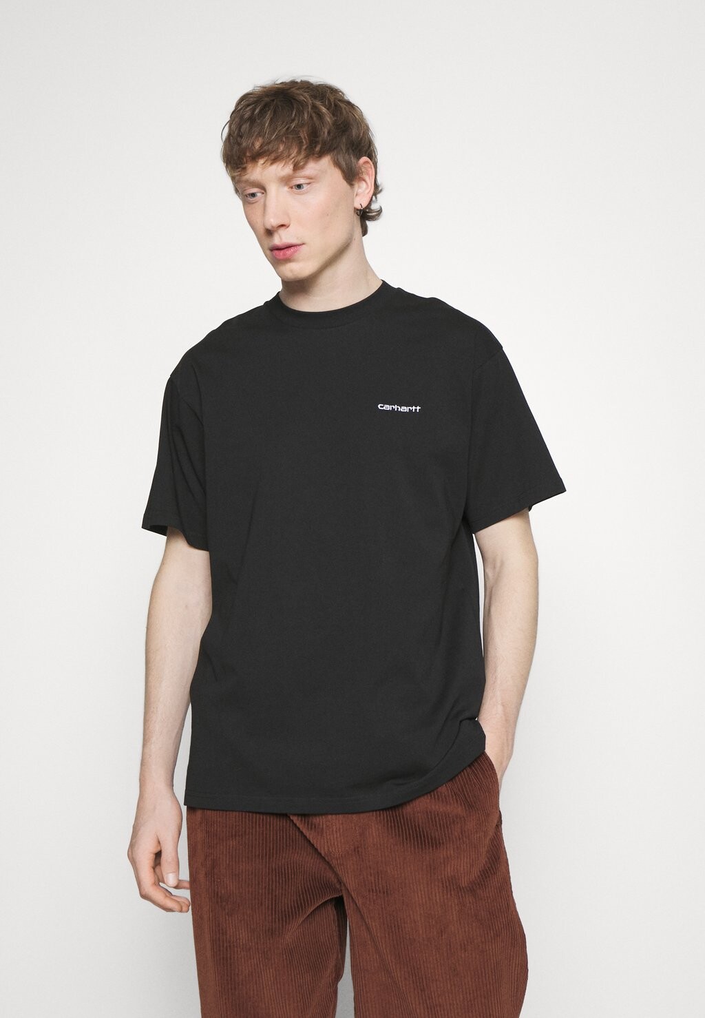 

Базовая футболка Script Embroidery Carhartt WIP, цвет black / white