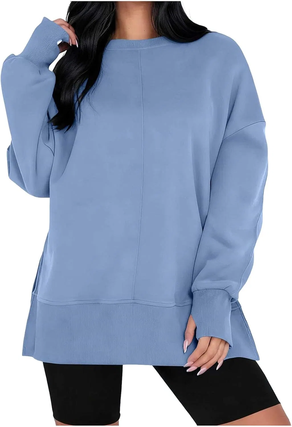 Свитшот женский свободный из коллекции Spring-Summer 14, светло-голубой