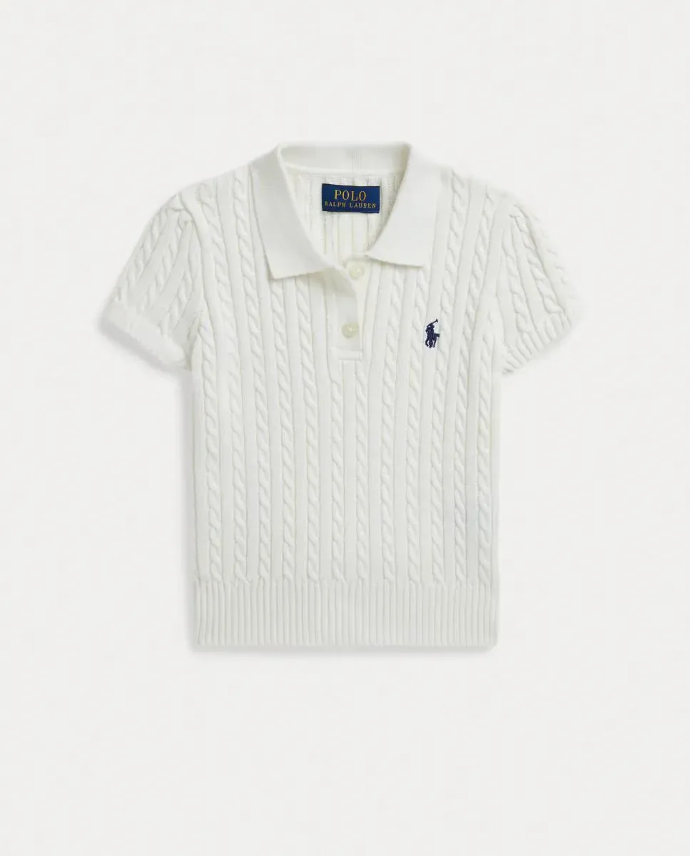 Детский джемпер поло из хлопка Polo Ralph Lauren, белый