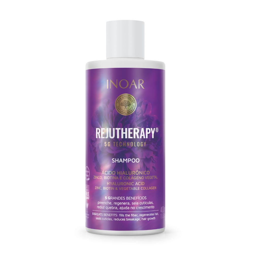 

Восстанавливающий шампунь для поврежденных волос rejutherapy shampoo Inoar, 400 мл