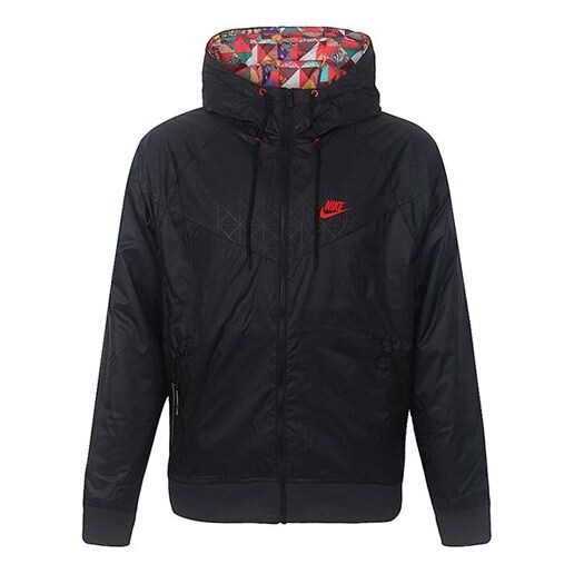 

Куртка Nike Sportswear Windrunner Sports Printing hooded padded Jacket Black, черный