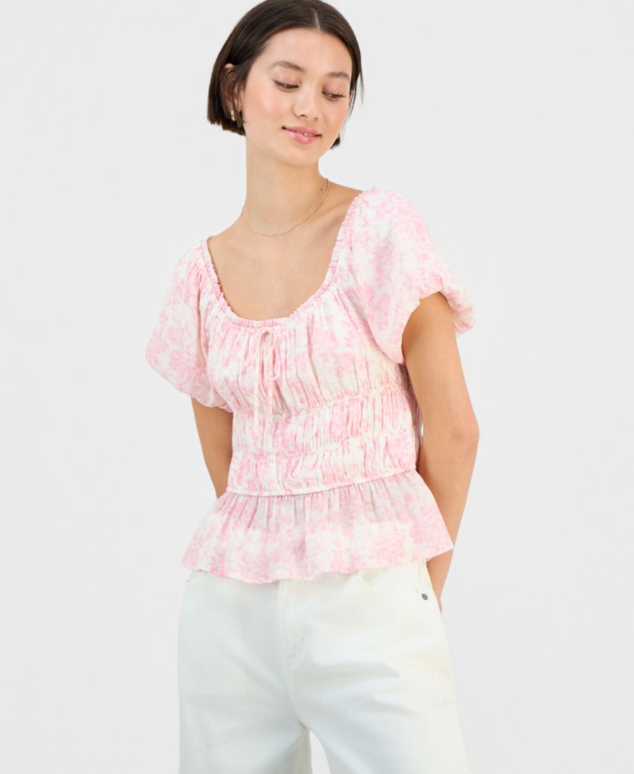 

Детская тканая футболка с коротким рукавом и цветочным принтом Sincerely Jules, Ballet Slipper Floral