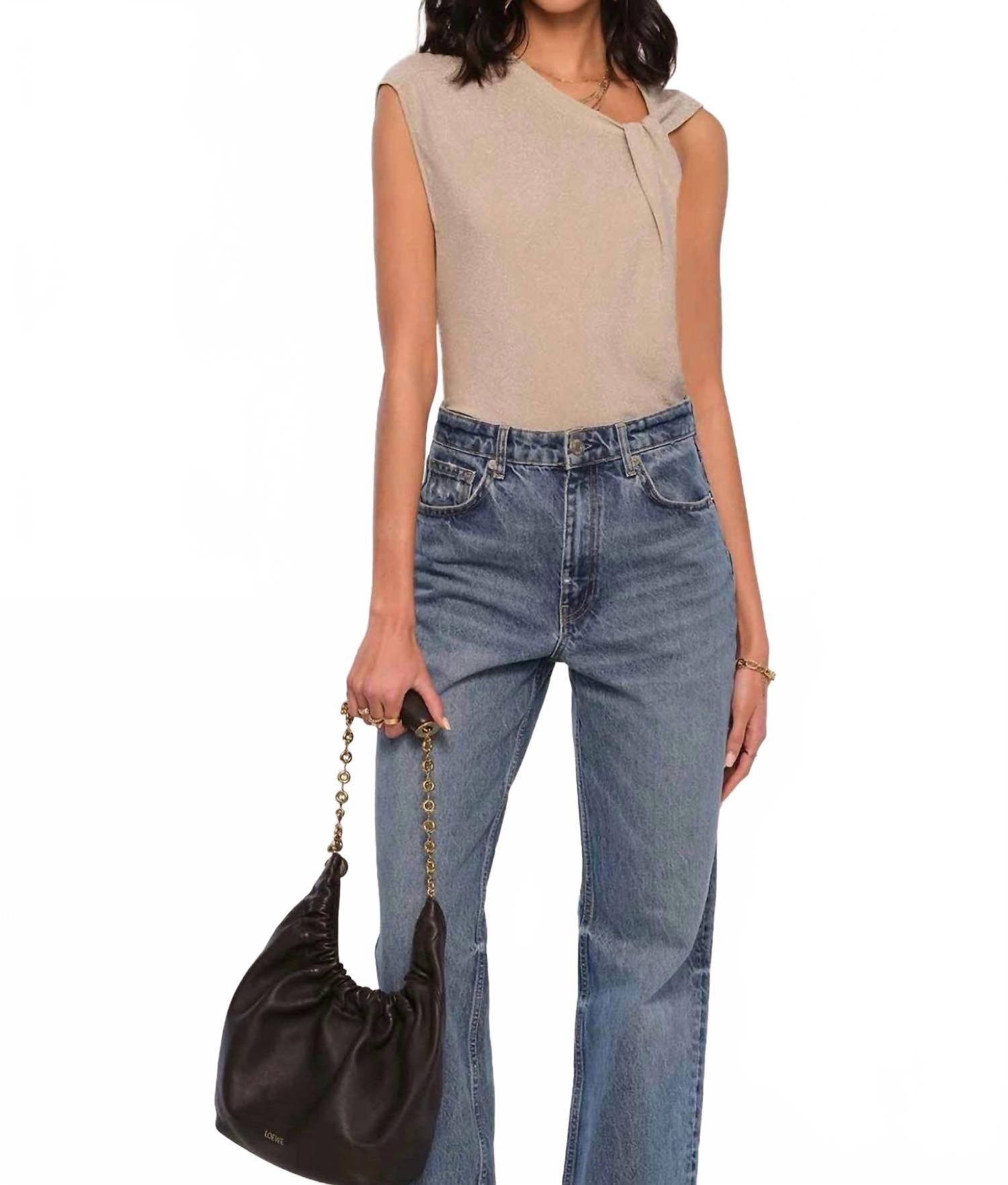 

Топ без рукавов Ezra Twist в золотистом цвете Heartloom, Gilded