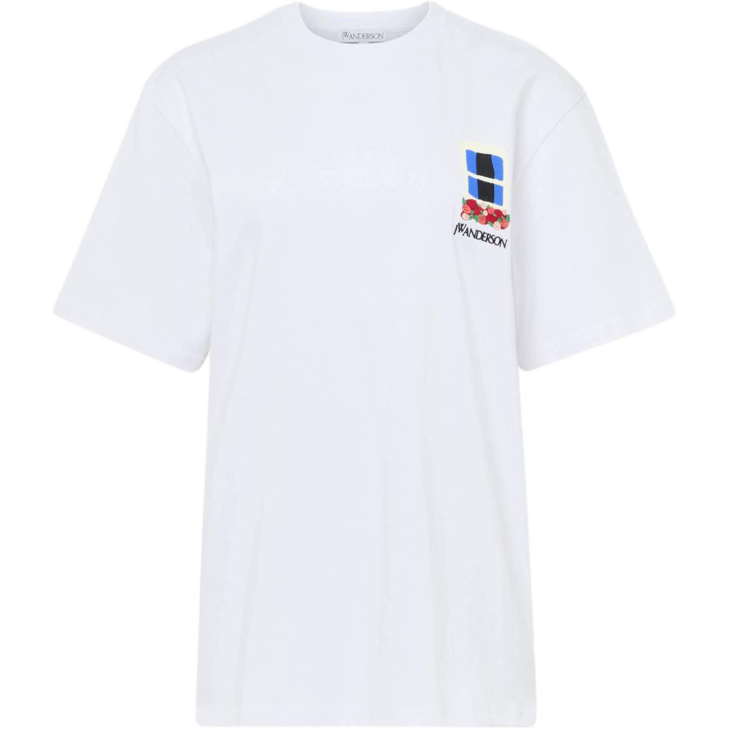 

Футболка с вышивкой на рукаве JW Anderson, белый