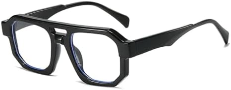 

Солнцезащитные очки 2027 Square для женщин с градиентным покрытием, модная оправа, ретро-очки для мужчин, защита от УФ-излучения UV400, черные с прозрачными линзами, E MTZJH, One Color