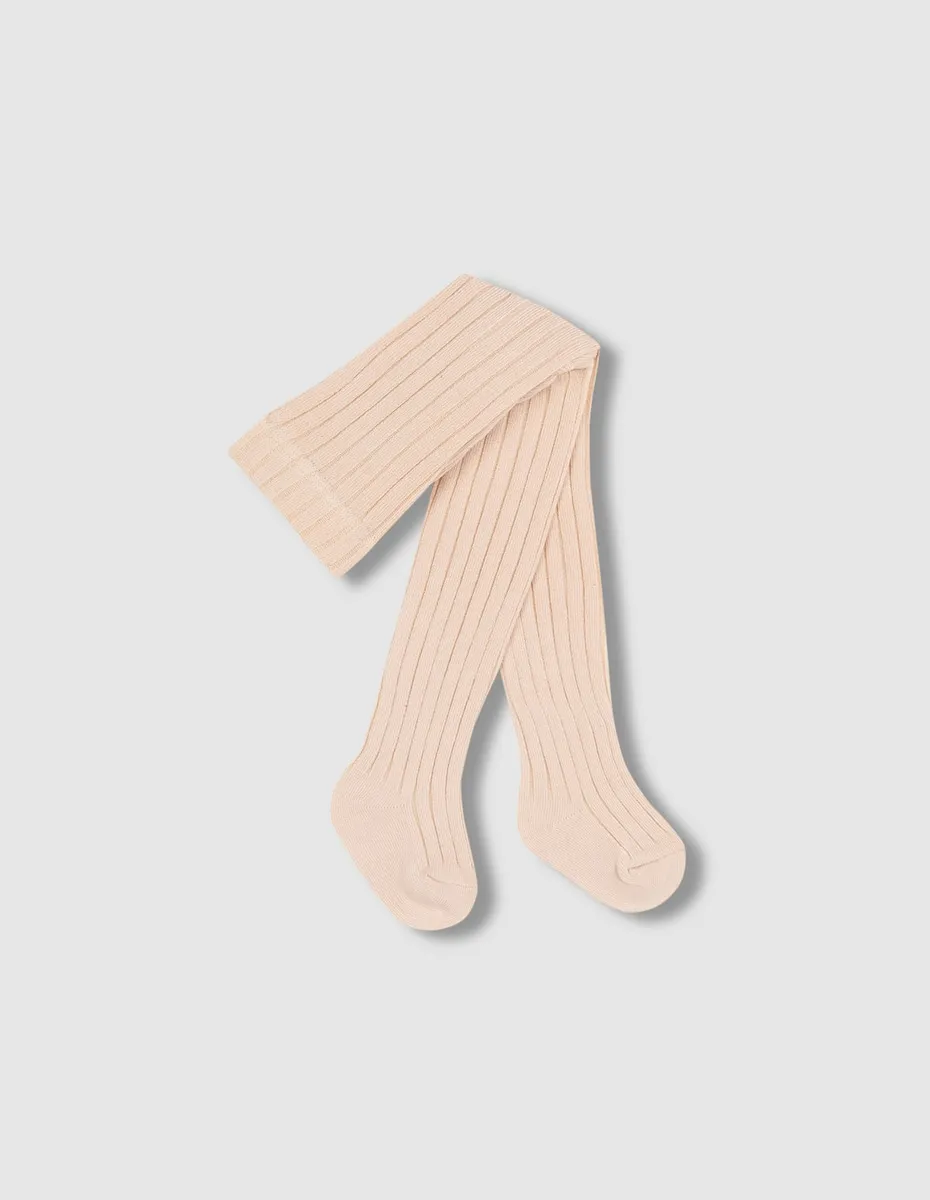 

Детские однотонные гольфы в рубчик Gocco, бежевый