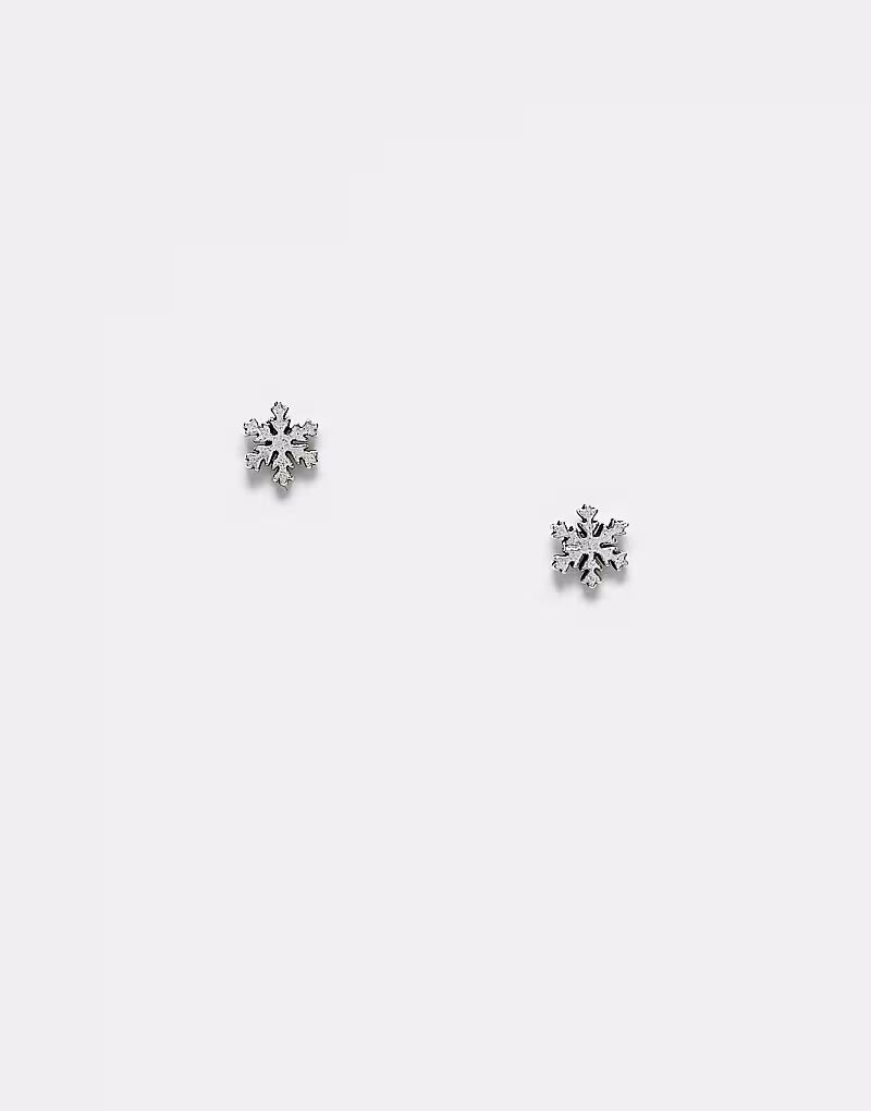 

Серьги-гвоздики в форме рождественских снежинок из стерлингового серебра Kingsley Ryan