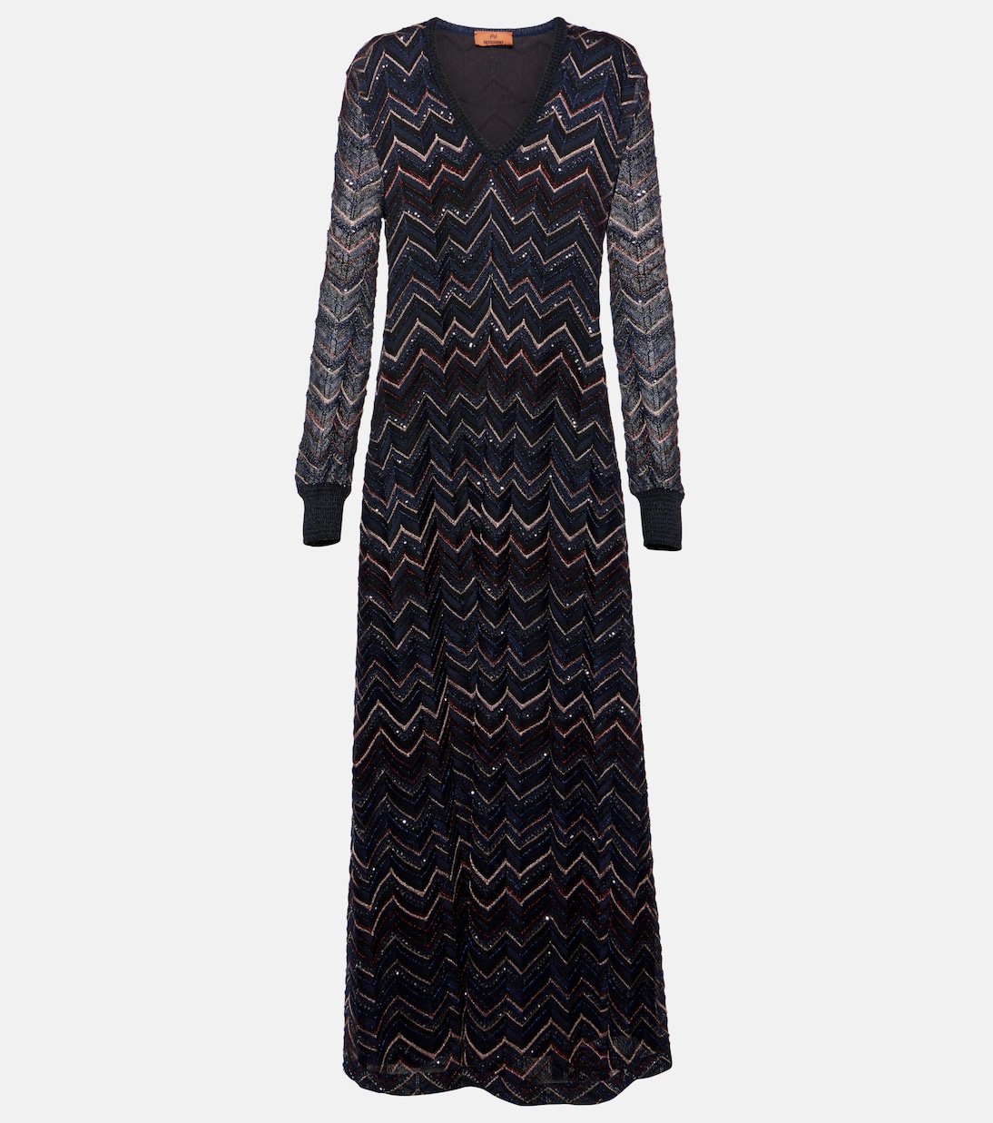 

Длинное платье с пайетками Zig Zag Missoni, Multicolor Dark Blue Tones