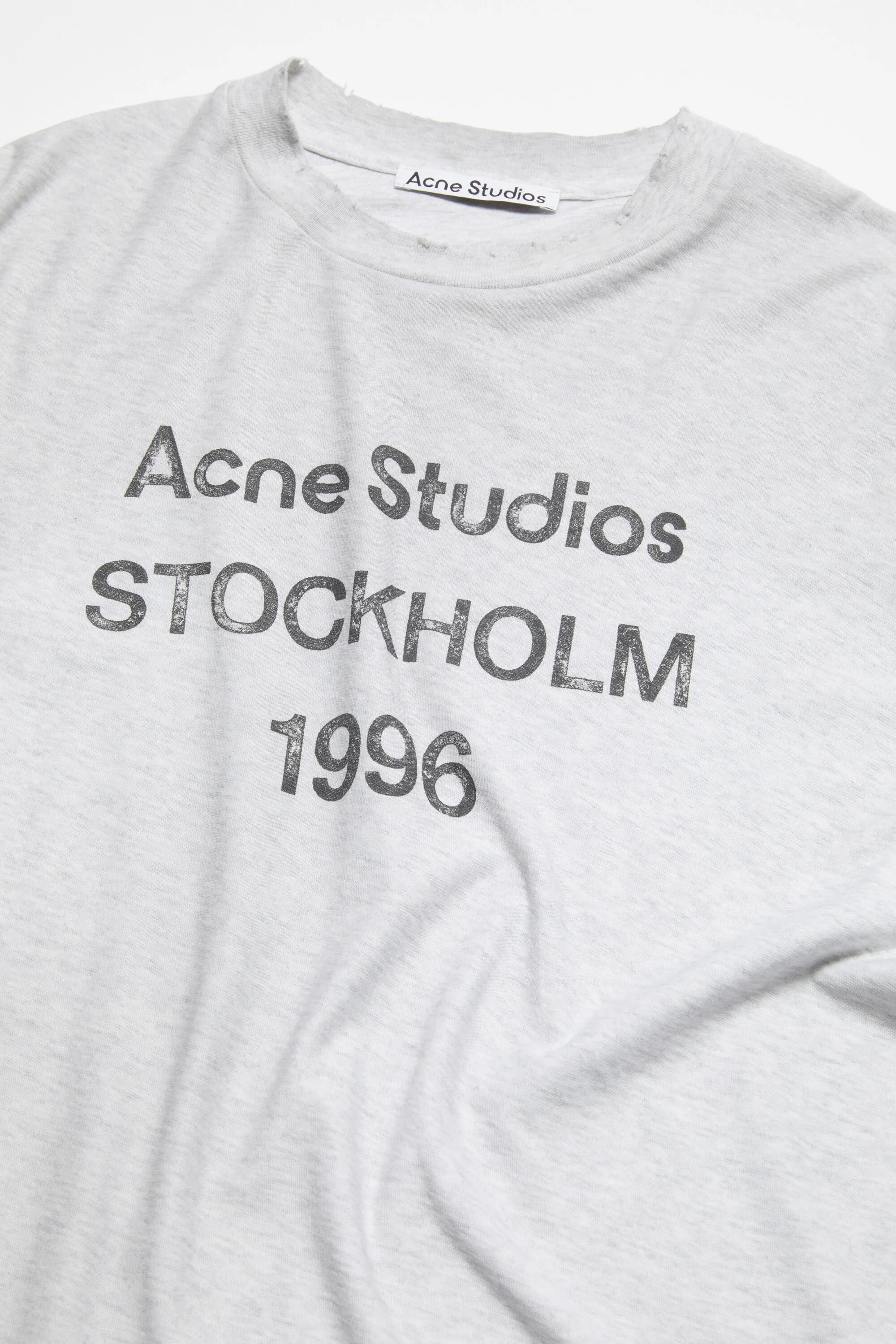 Футболка с логотипом - Свободный крой унисекс Acne Studios, цвет Pale Grey Melange — фото 3