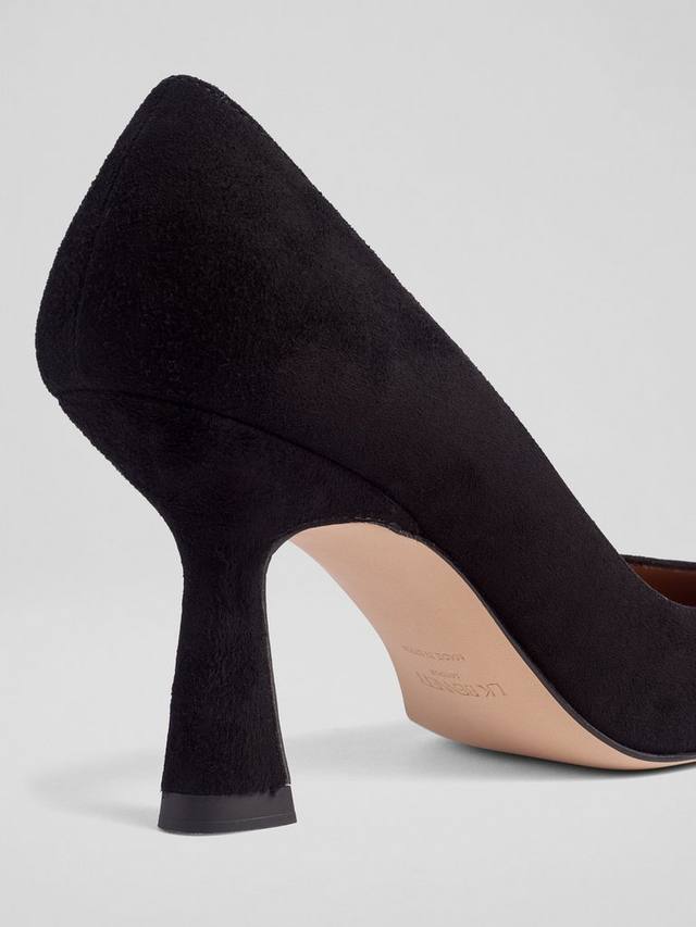 Florena Suede туфли-лодочки на каблуке kitten heel L.K.Bennett, Black — фото 3