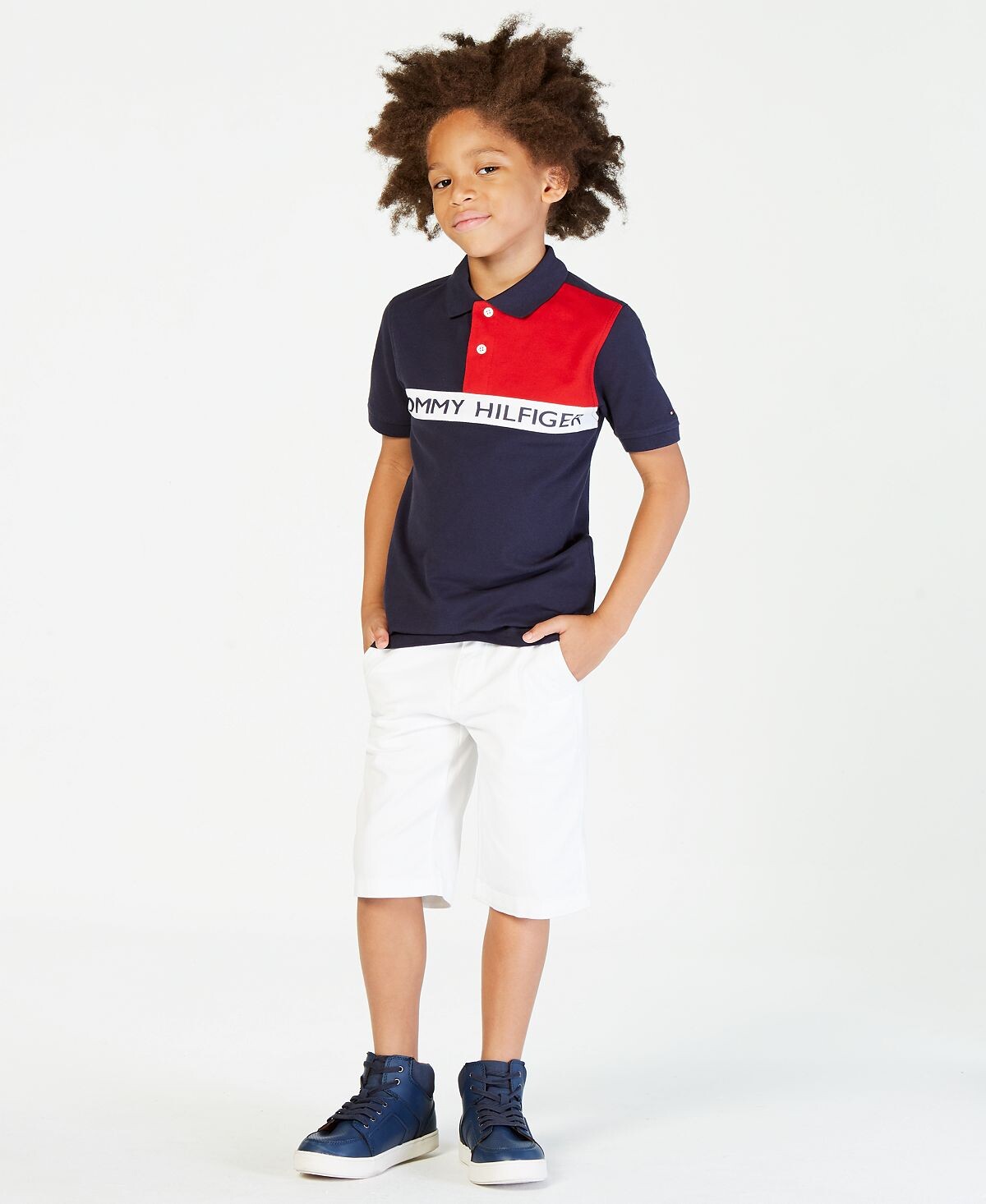 Поло с цветными блоками и логотипом Big Boys спереди Tommy Hilfiger — фото 3