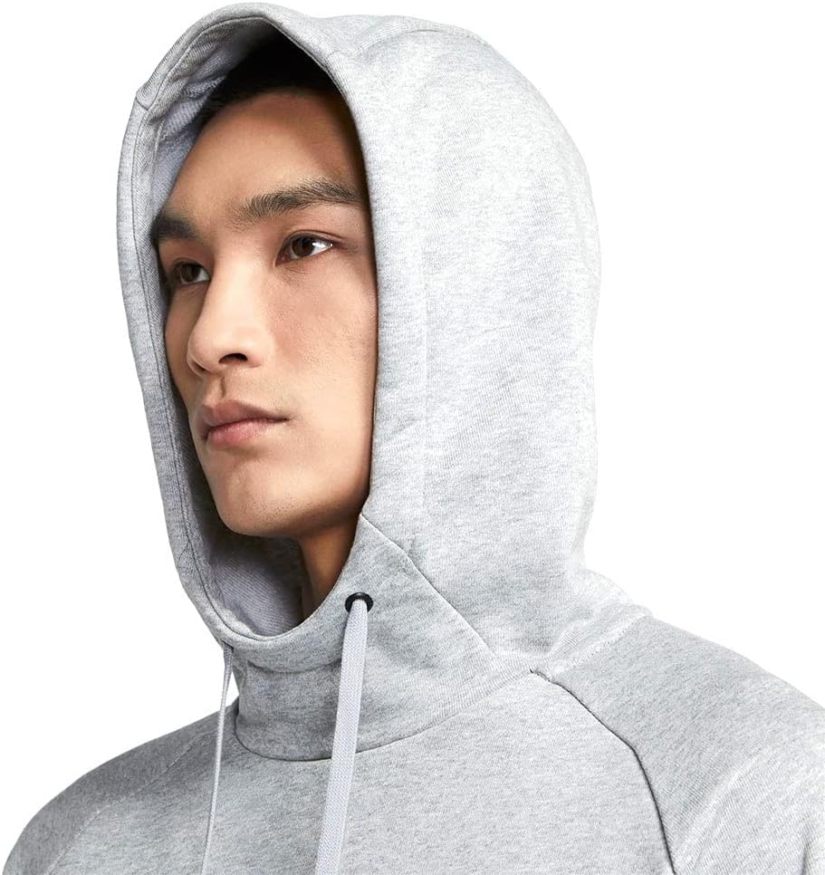 Мужская толстовка с капюшоном NIKE Dry с принтом Swoosh, Grey (Dk Grey Heather/Black) — фото 3