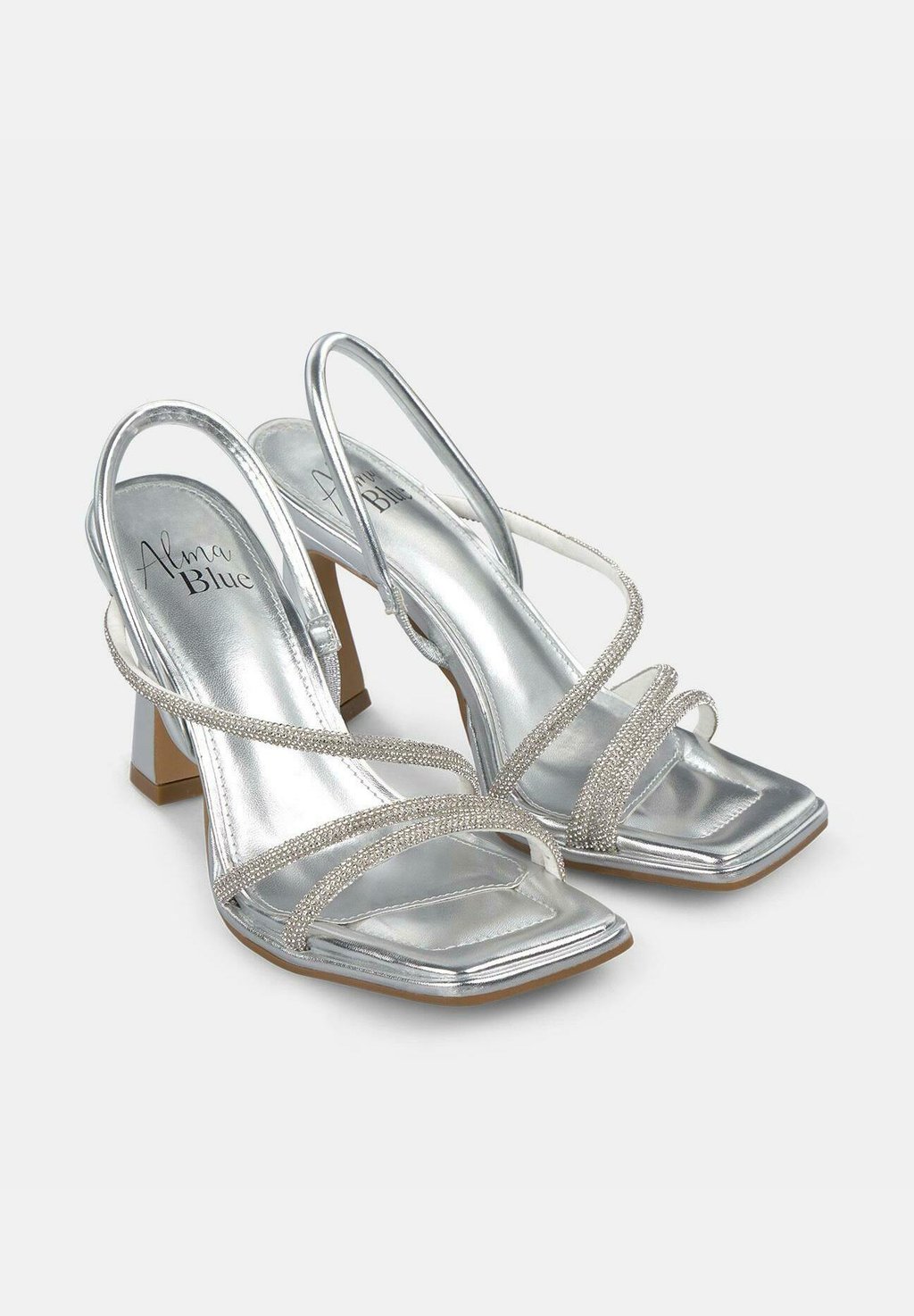 Сандалии ANCHO Y CIERRE CON HEBILLA - High heeled sandals Alma Blue, серебряный — фото 2