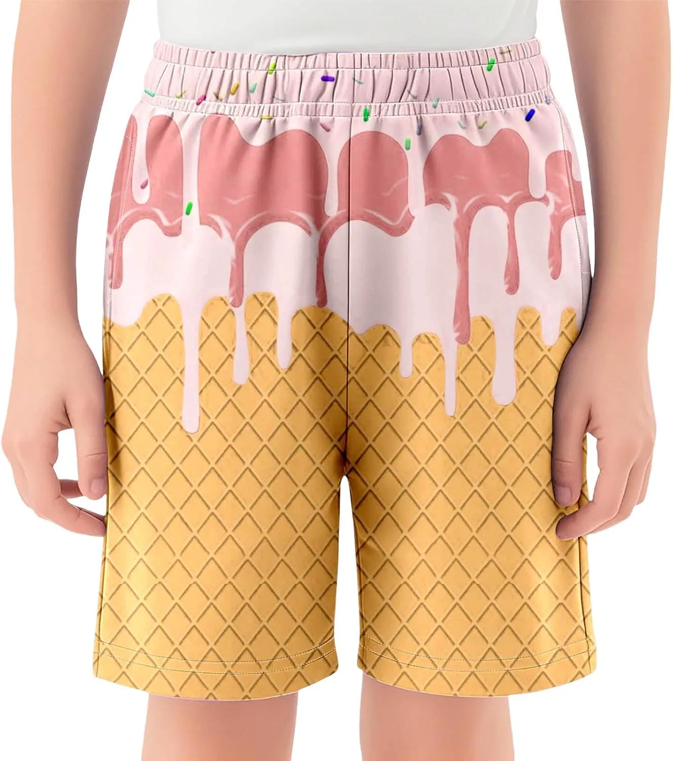 Шорты активные с принтом Ice Cream, бренд Generic, цвет 03-light Pink