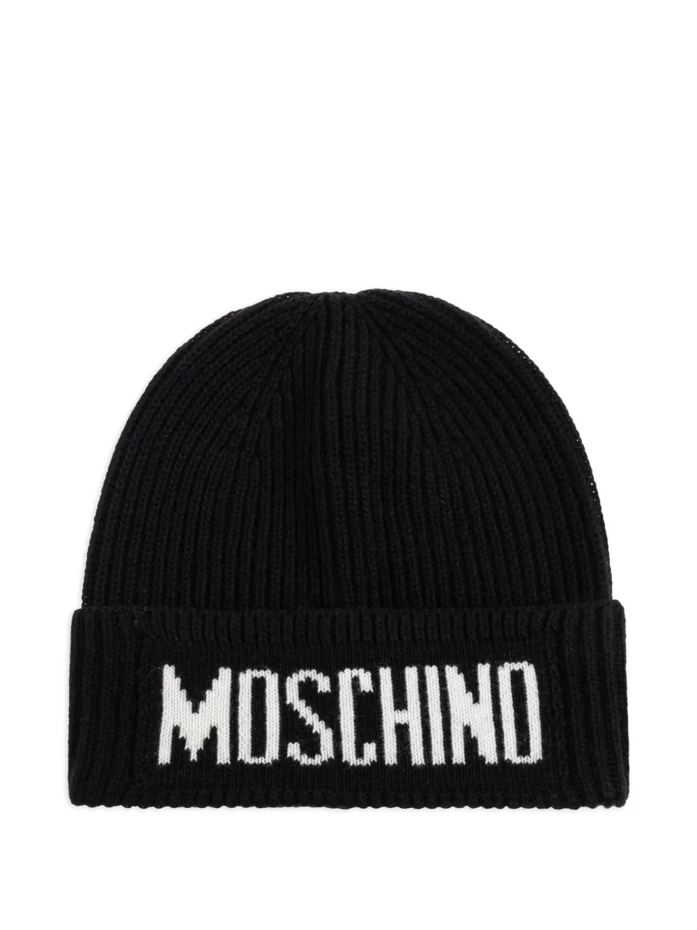 

Ребристая шапка с логотипом Moschino, черный