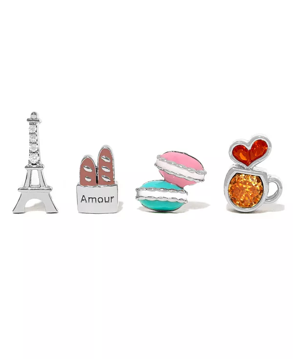 

Комплект заклепок «кофе де париж» с хрустальной эмалью Girls Crew, silver