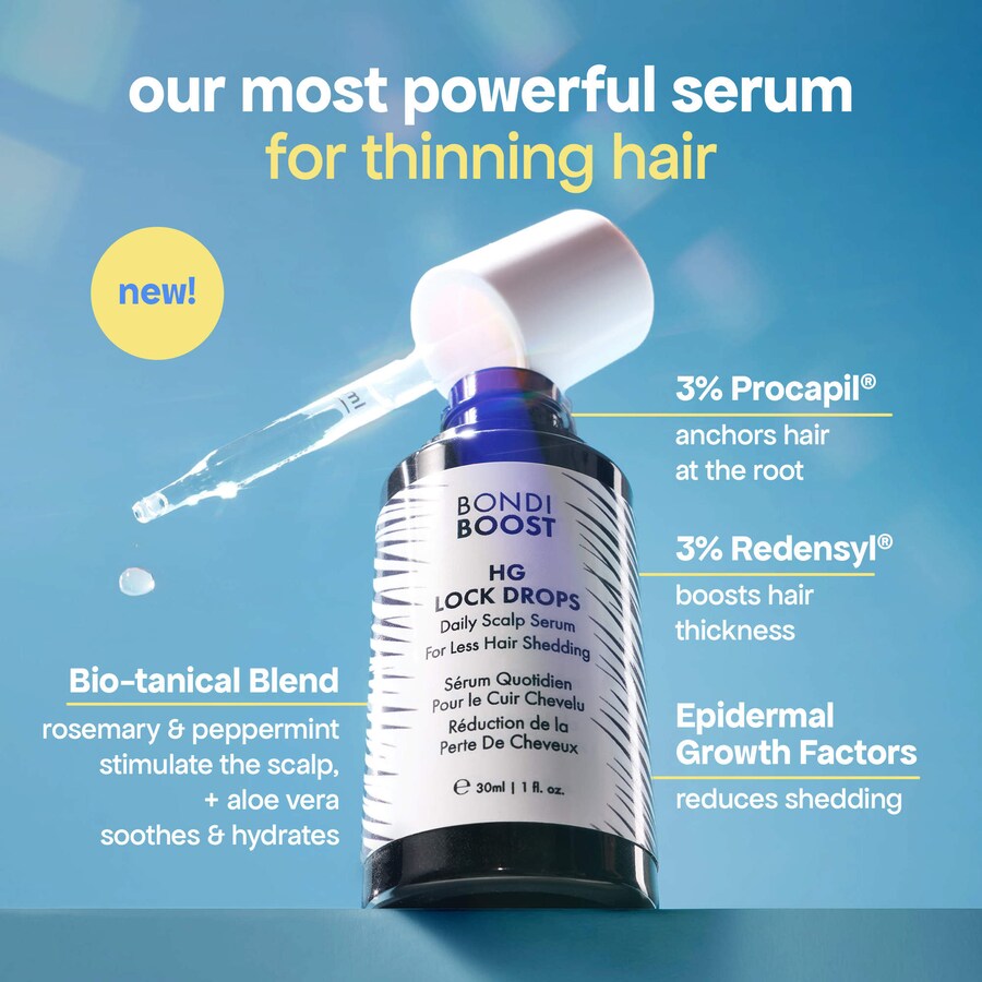 Сыворотка для волос HG Lock Drops Daily Hair Serum с розмарином для тонких волос BondiBoost, 1 oz/30 ml — фото 4