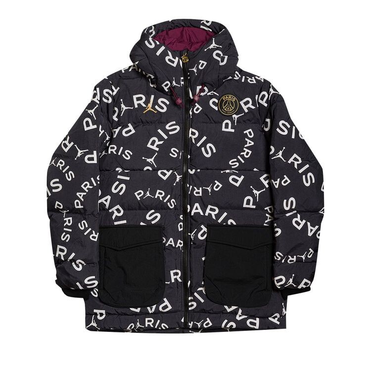 

Парка Air Jordan x Paris Saint-Germain Down AOP Parka Black, черный