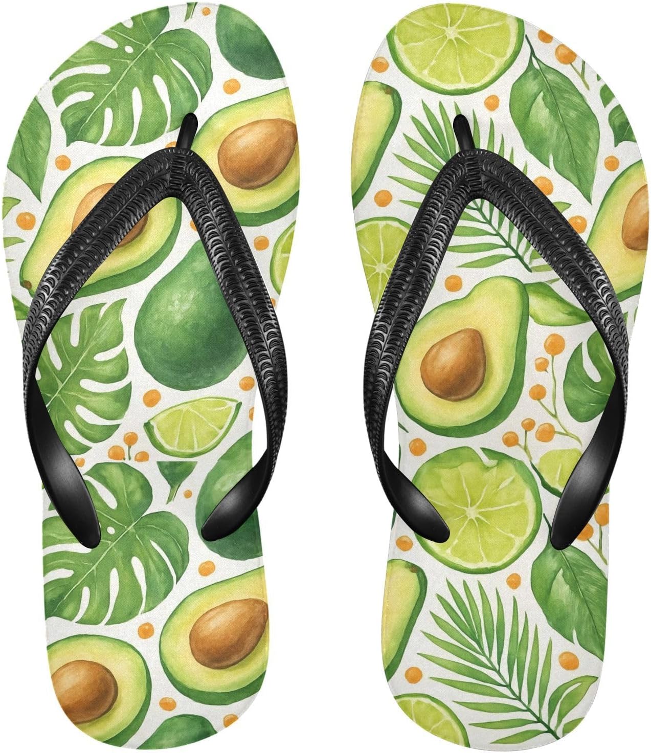 

Вьетнамки Avocado Monstera белые пляжные шлепанцы с резиновой подошвой, нескользящие, летние тапочки для мужчин и женщин Sinestour