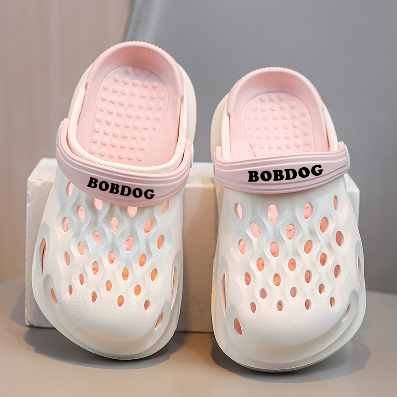 Детские тапочки из нескользящей, износостойкой и дышащей ткани BOBDOG, белый/розовый — фото 4